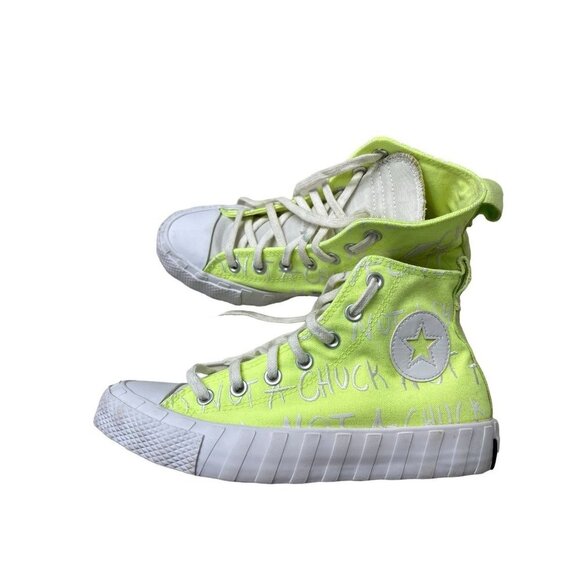 Converse Unt1tl3d Youth Sz 6 W8 Sneakers Not A Chuck All Star Hi Green Volt - Picture 7 of 9